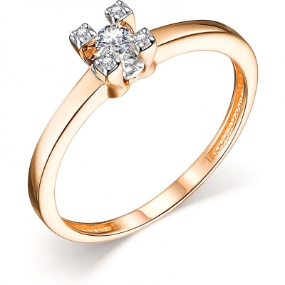 

Кольцо с 5 бриллиантами из красного золота р. 19,5 Алкор 14266-100, 14266-100