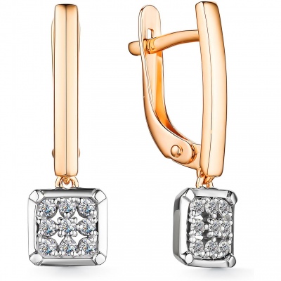 

Серьги с 18 бриллиантами из красного золота Алкор 24251-100, 24251-100