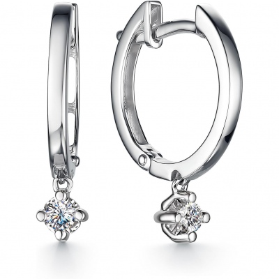 

Серьги с 2 бриллиантами из белого золота Алкор 24248-200, 24248-200