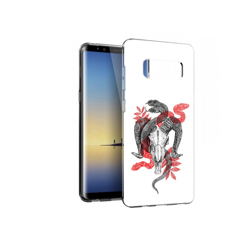 

Чехол MyPads Tocco для Samsung Galaxy Note 8 змея в черепе рисунок, Прозрачный, Tocco