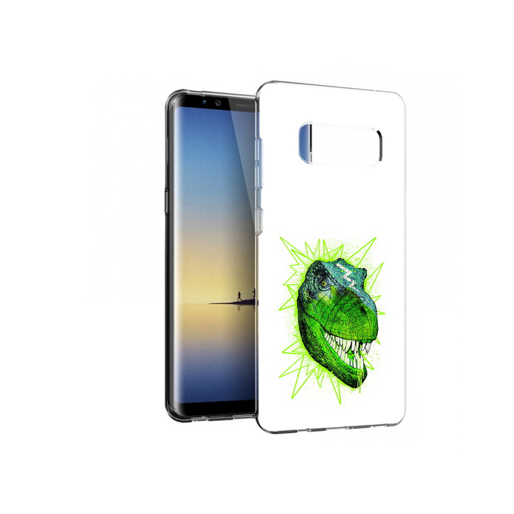 

Чехол MyPads Tocco для Samsung Galaxy Note 8 зеленый динозавр, Прозрачный, Tocco