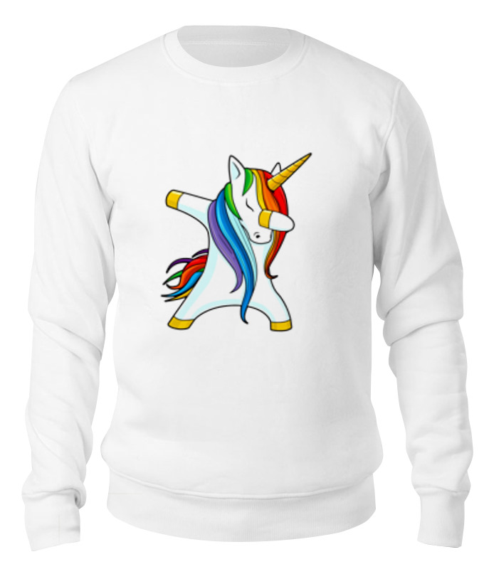 

Свитшот унисекс Printio Dab unicorn белый XS, Dab unicorn