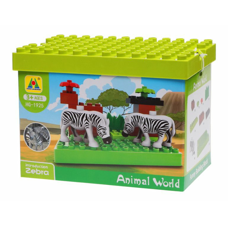 

Пластмассовый конструктор Hongyuansheng toys Animal World Зебры 15 элементов