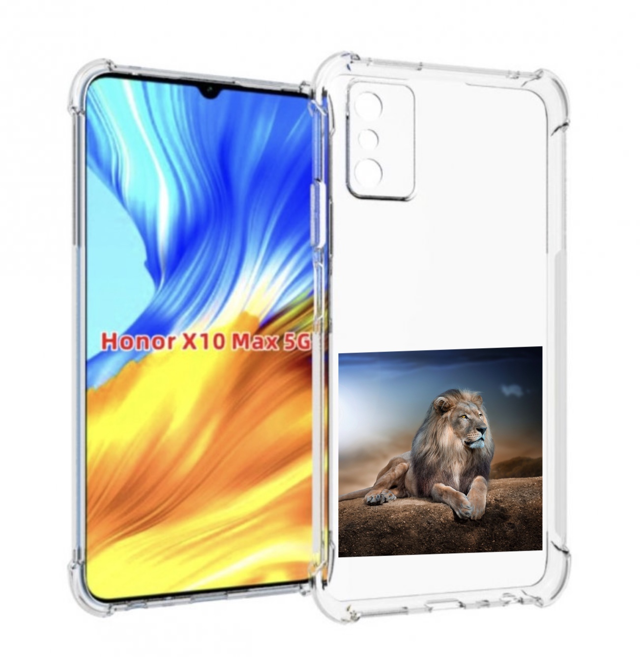 

Чехол MyPads Лев-наблюдает для Honor X10 Max, Прозрачный, Tocco