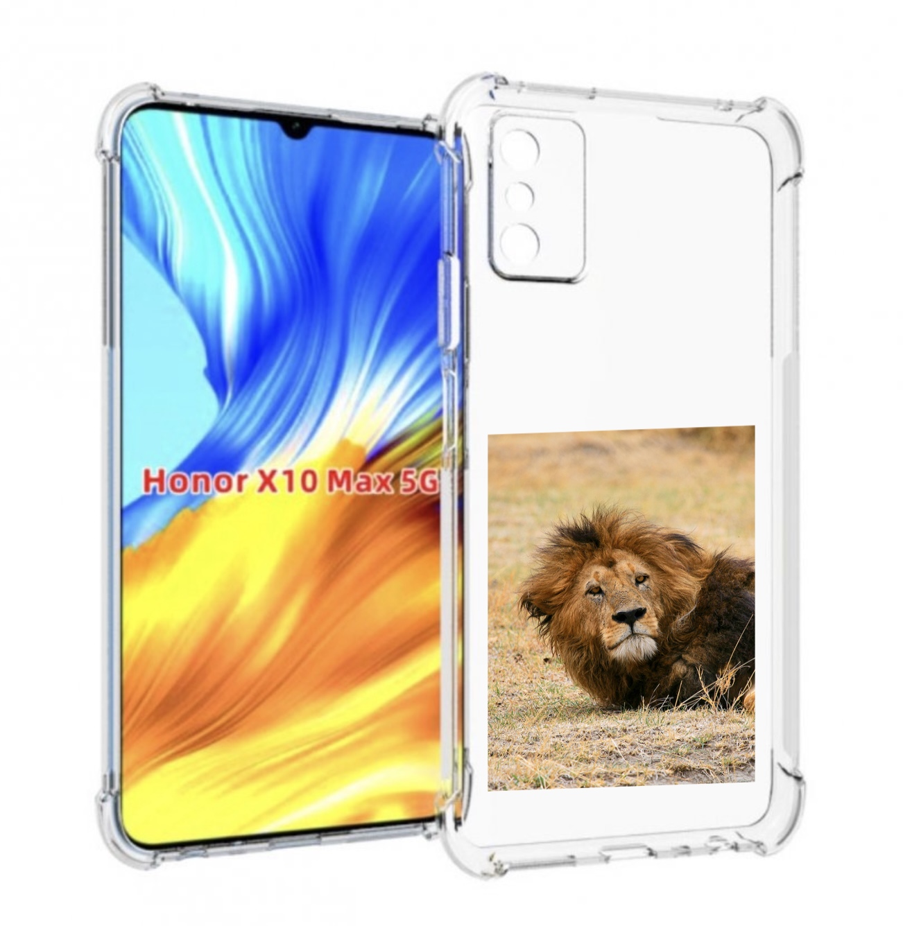 

Чехол MyPads Лев-лежит мужской для Honor X10 Max, Прозрачный, Tocco