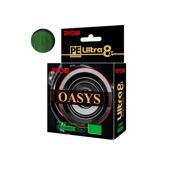 

Плетеный шнур для рыбалки RYOBI OASYS 0,60mm 150m (Dark Green / темно-зеленый / 0.16 /, Oasys