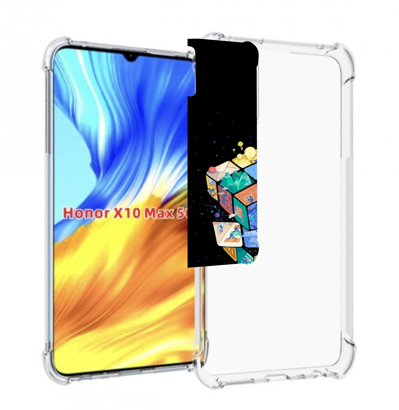 

Чехол MyPads Кубик-Рубика для Honor X10 Max, Прозрачный, Tocco
