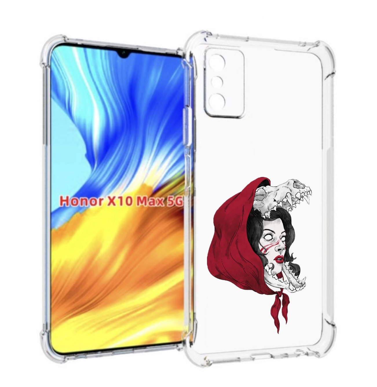 

Чехол MyPads Красная шапочка и волк женский для Honor X10 Max, Прозрачный, Tocco