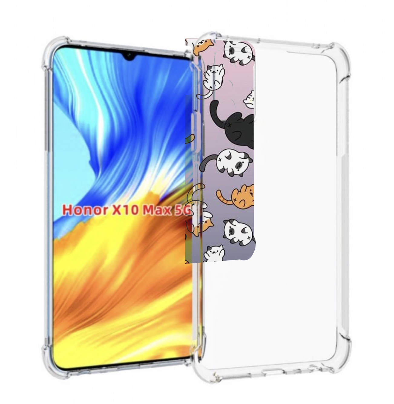 

Чехол MyPads Котики-летают для Honor X10 Max, Прозрачный, Tocco