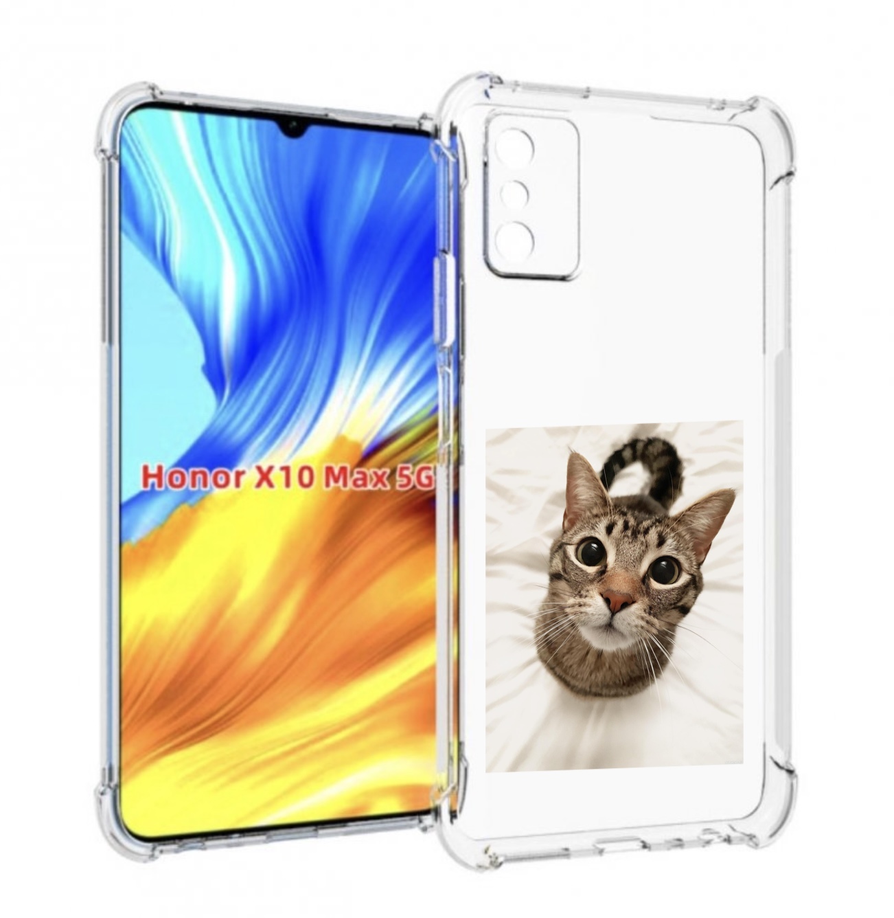 

Чехол MyPads Котик для Honor X10 Max, Прозрачный, Tocco