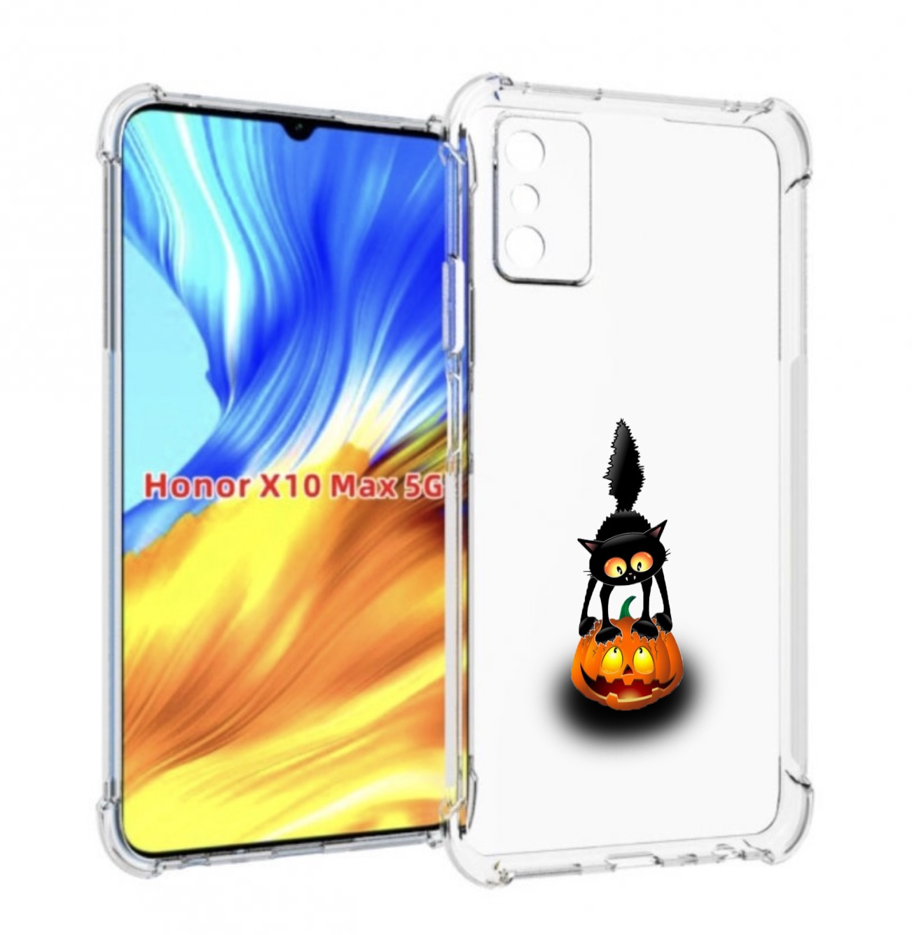

Чехол MyPads Котик с тыквой для Honor X10 Max, Прозрачный, Tocco