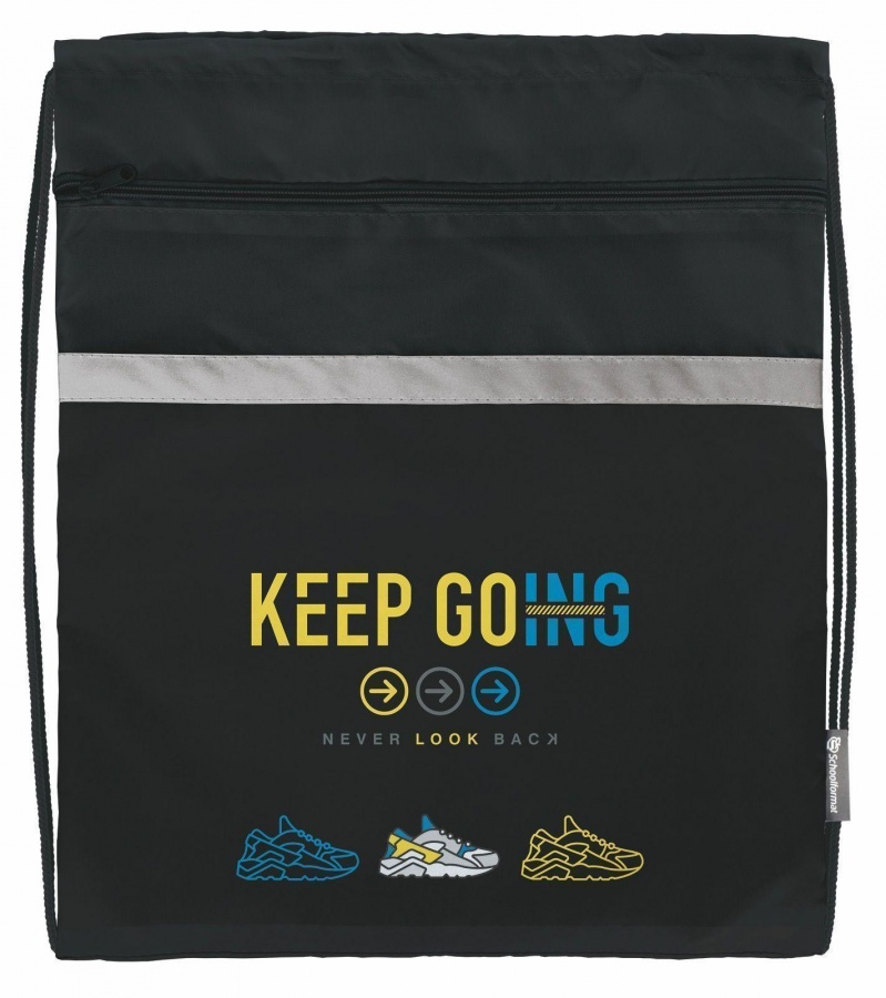 Мешок для обуви 1 отделение schoolФОРМАТ Keep Going, 42х34см, для мальчиков, с карманом