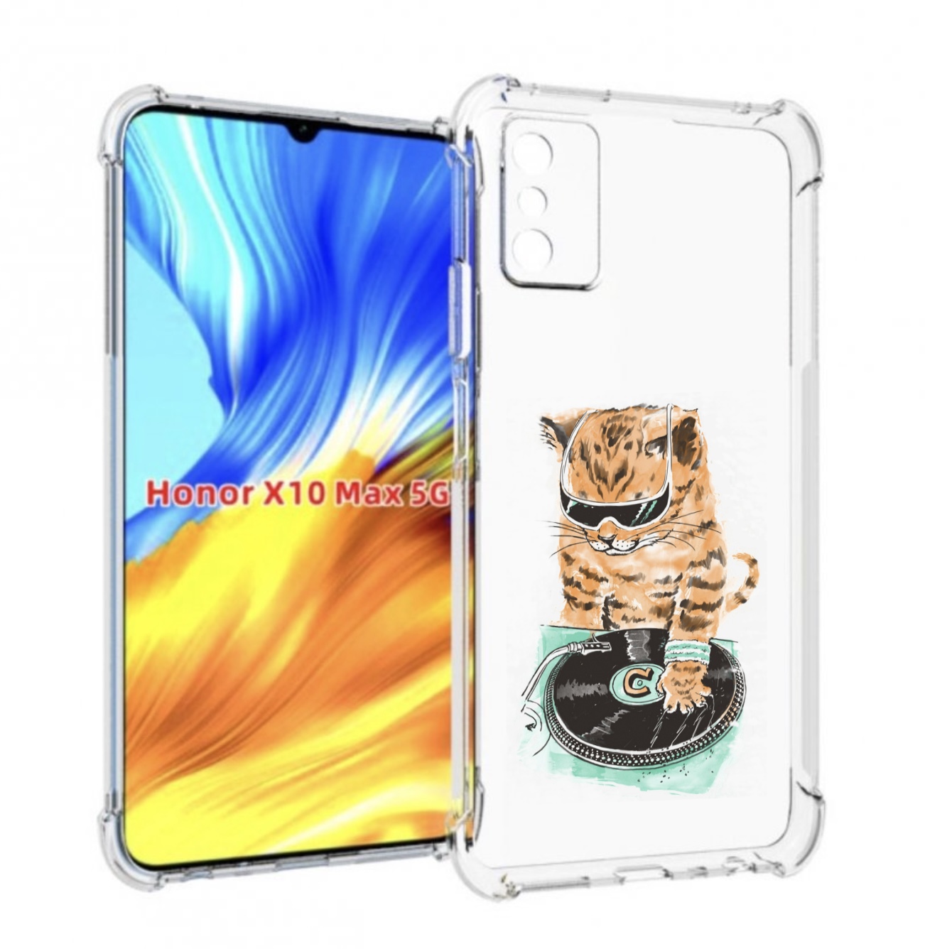 

Чехол MyPads Кот диджей для Honor X10 Max, Прозрачный, Tocco