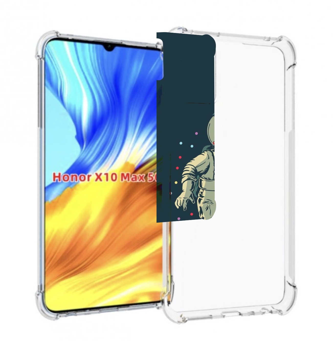 

Чехол MyPads Космонавт для Honor X10 Max, Прозрачный, Tocco