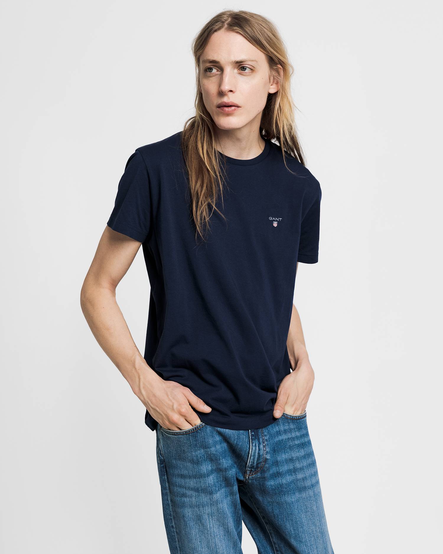 

Футболка мужская GANT 234100 синяя 2XL, Синий, 234100