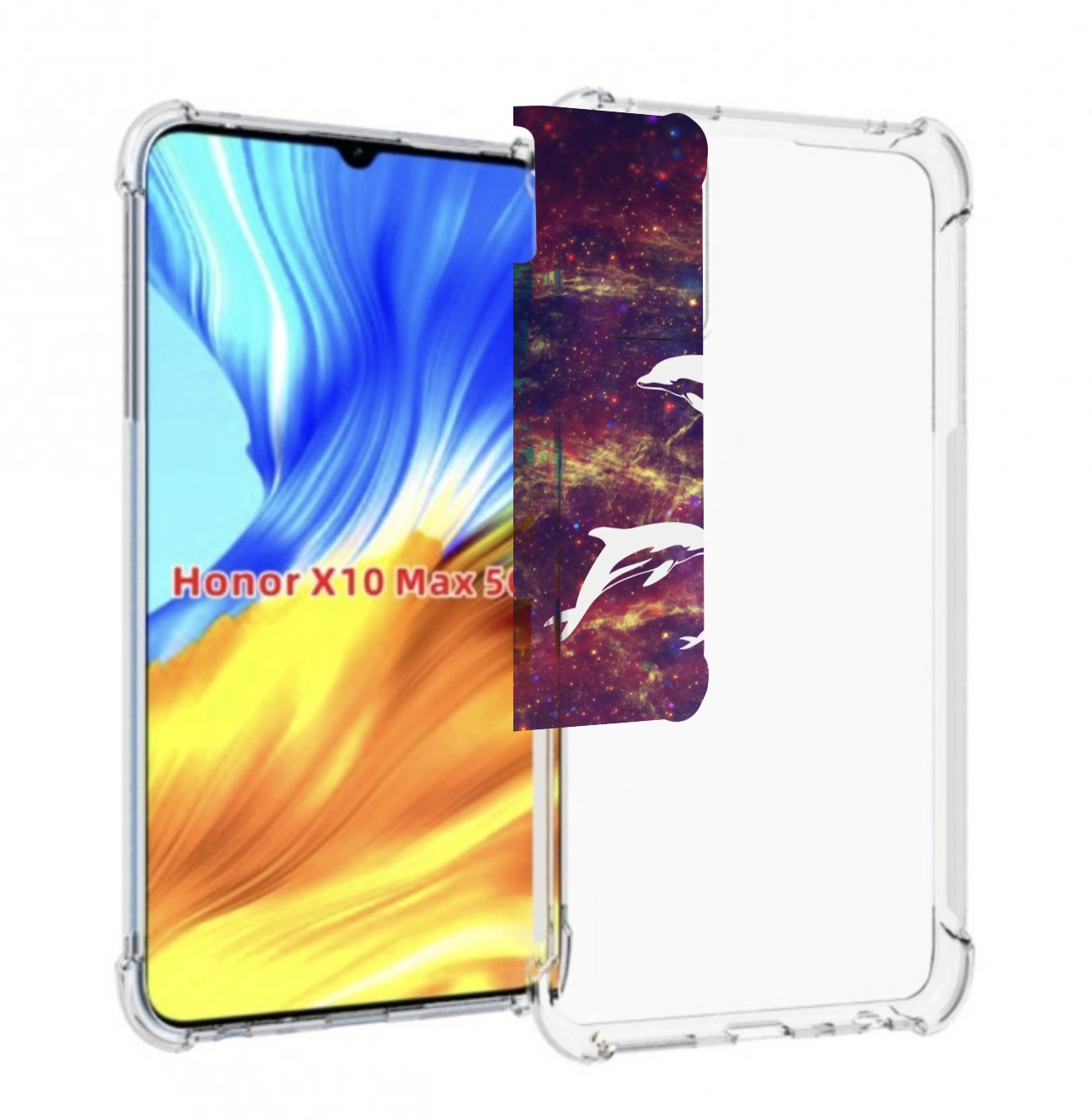 

Чехол MyPads Космические-дельфины для Honor X10 Max, Прозрачный, Tocco