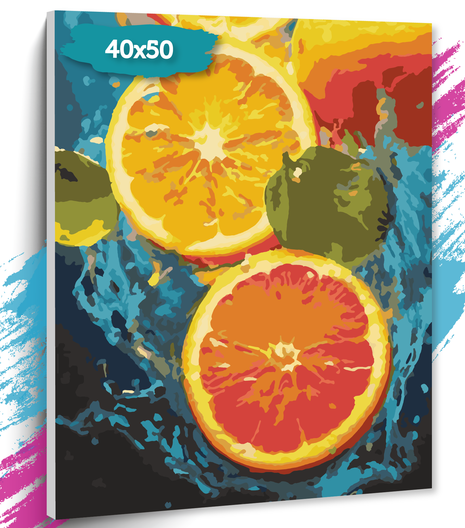 Картина по номерам ТТ Сочные апельсины GK0180 Холст на подрамнике 40х50 см