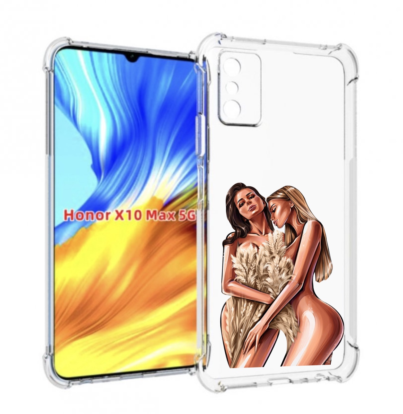 

Чехол MyPads Иллюстрированные-девушки женский для Honor X10 Max, Прозрачный, Tocco
