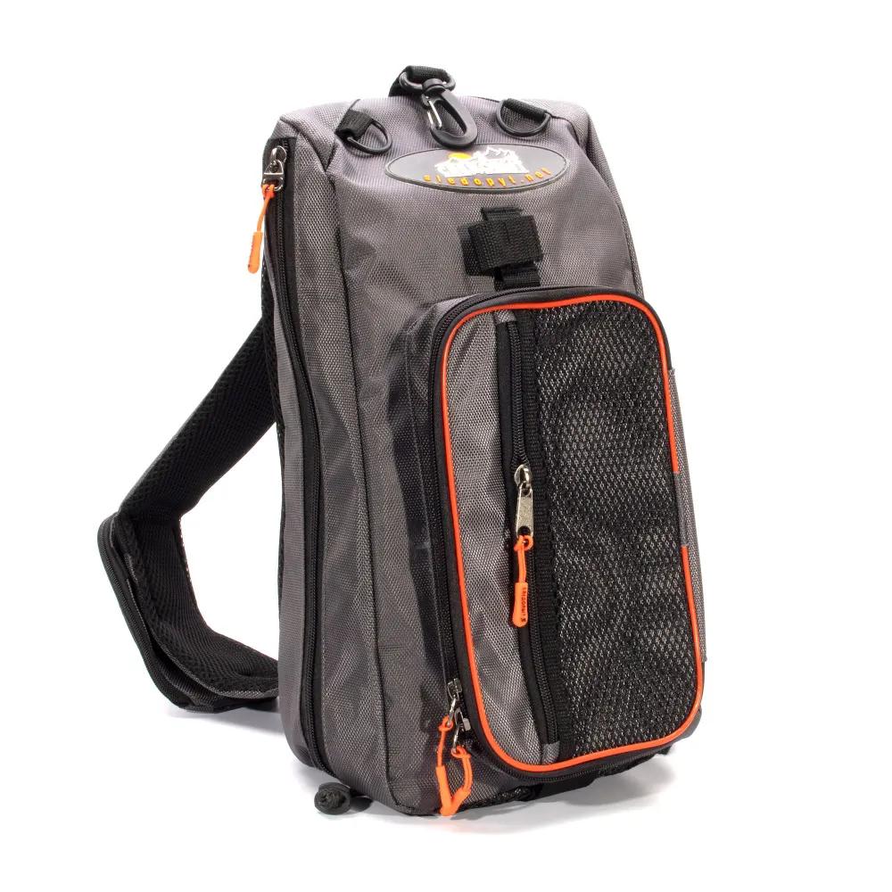 

Сумка-рюкзак рыболовная СЛЕДОПЫТ Sling Shoulder Bag, 44х24х17 см, цв. серый/5/