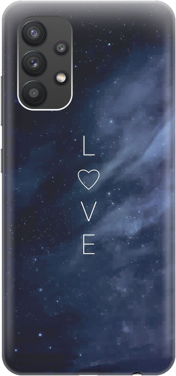 

Силиконовый чехол на Samsung Galaxy A32 с принтом "Ночное небо и любовь", Синий;черный, 4052