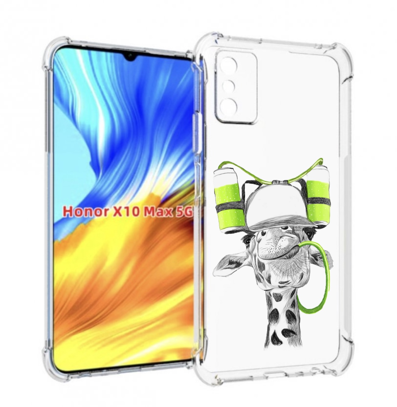 

Чехол MyPads Жираф для Honor X10 Max, Прозрачный, Tocco
