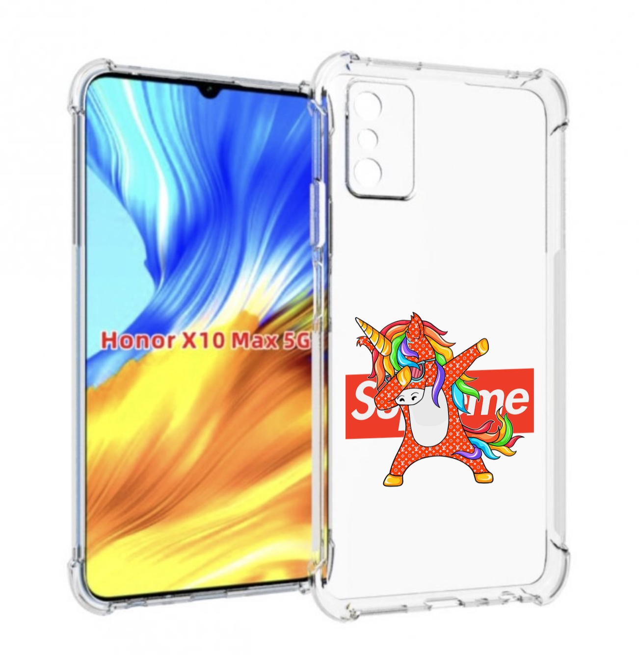

Чехол MyPads Единорог-суприм для Honor X10 Max, Прозрачный, Tocco