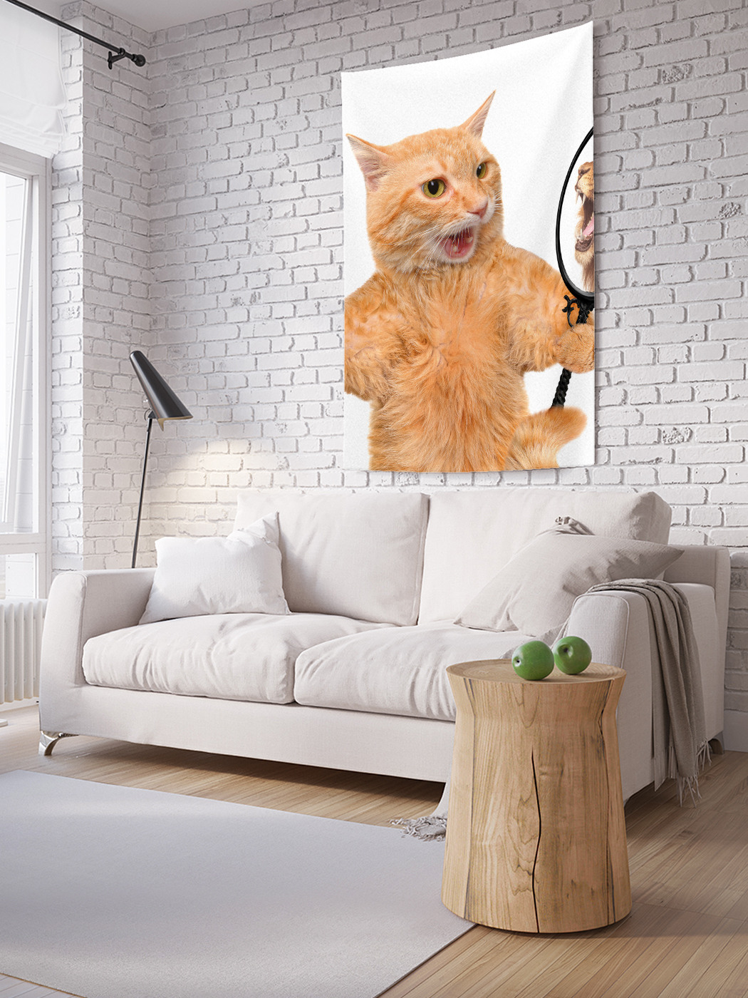 

Вертикальное фотопанно на стену JoyArty Кот видит льва 150x200 см, Кот видит льва