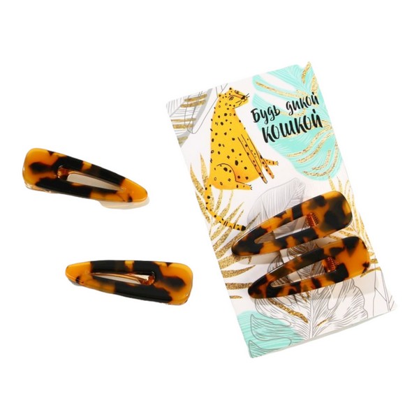 

Заколки для волос Леопард, 2 шт., Разноцветный, Art beauty_women