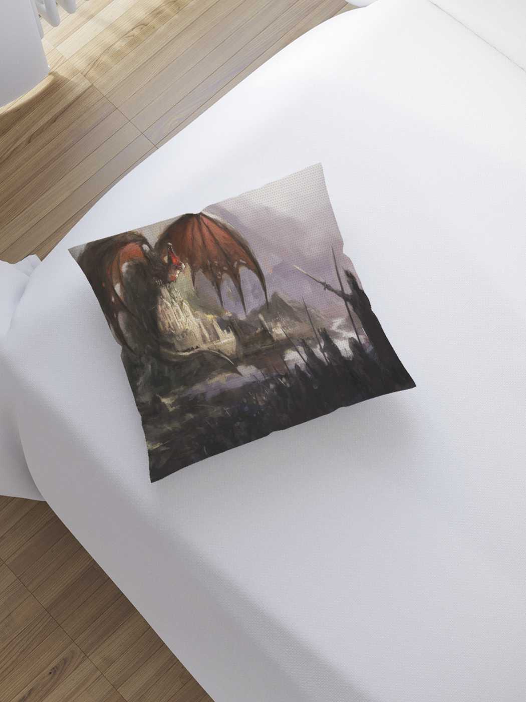 фото Наволочка декоративная joyarty "воинственный дракон" на молнии, 45x45 см
