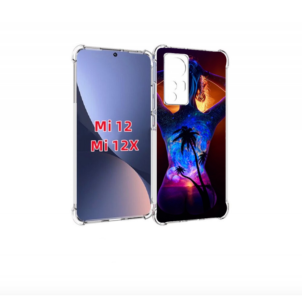

Чехол бампер MyPads Девушка-и-пальмы женский для Xiaomi 12., Прозрачный, Tocco