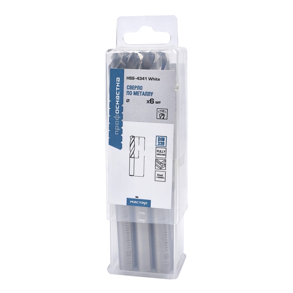 

Сверло по металлу Профоснастка 10 мм HSS-G 4341/118 DIN 338., 8 шт., №108 30101108