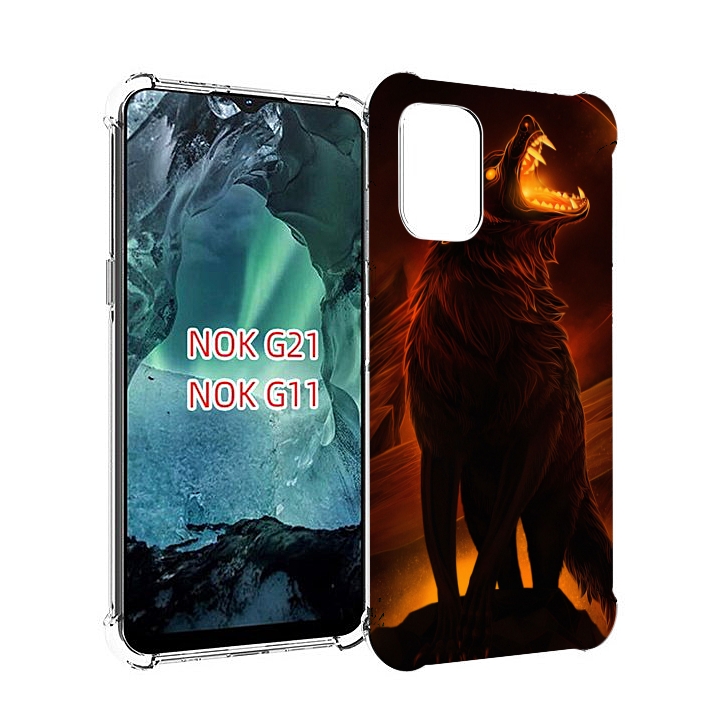 

Чехол MyPads волчара с огнем внутри для Nokia G11 / G21, Прозрачный, Tocco