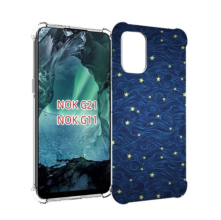 

Чехол Mypads Волны С Звездами Акварель Для Nokia G11/G21, Прозрачный, Tocco