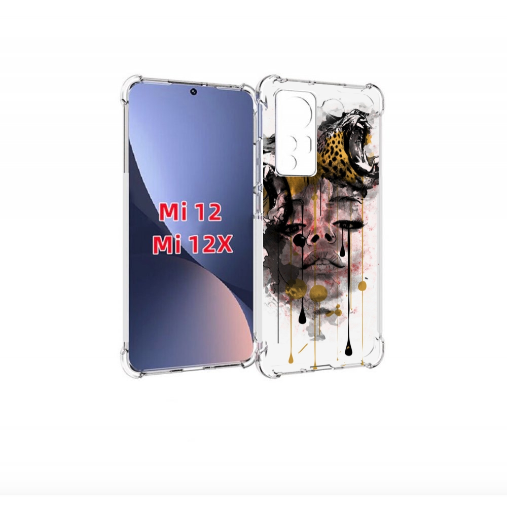 

Чехол бампер MyPads Девушка гепард женский для Xiaomi 12., Прозрачный, Tocco
