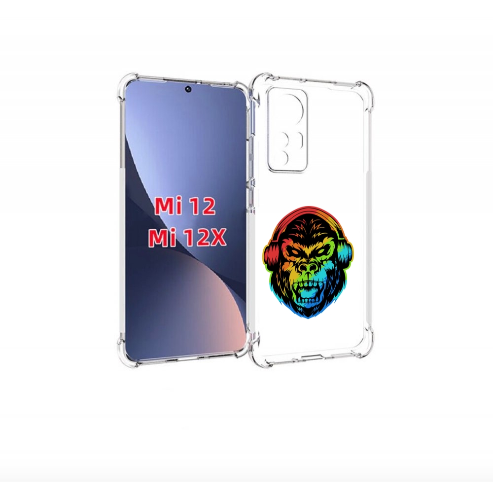 

Чехол бампер MyPads Горилла-в-наушниках для Xiaomi 12., Прозрачный, Tocco