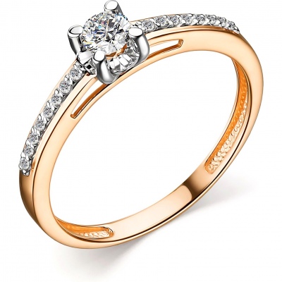 

Кольцо с 17 бриллиантами из красного золота р. 19 Алкор 14231-100, 14231-100