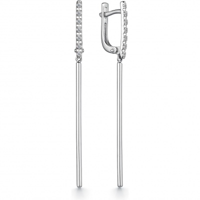 

Серьги с 14 бриллиантами из белого золота Алкор 23946-200, 23946-200