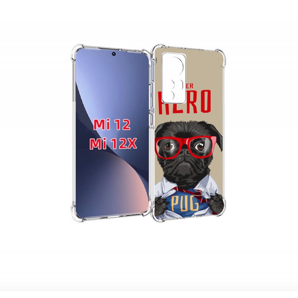 

Чехол-бампер MyPads Герой-PUG для Xiaomi 12/Xiaomi 12X противоуд, Прозрачный, Tocco