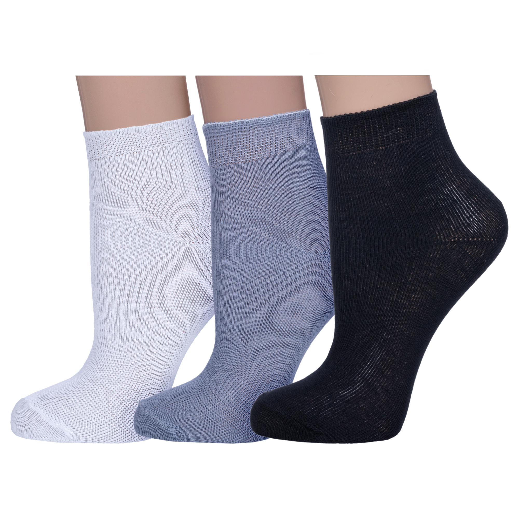 Носки детские НАШЕ 3-С115, белый; серебристый; серый; черный, 12-14
