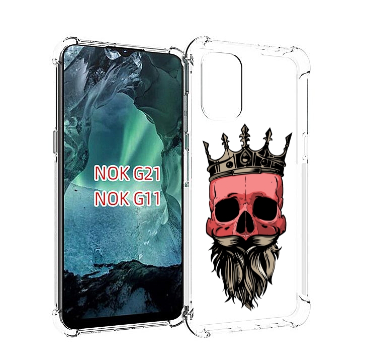 

Чехол MyPads бородатый красный череп мужской для Nokia G11 / G21, Прозрачный, Tocco