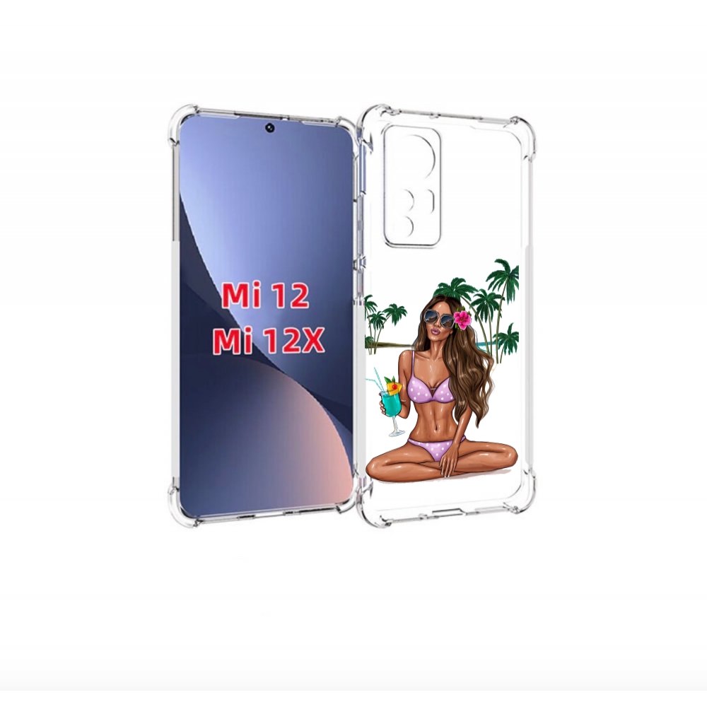 

Чехол бампер MyPads Гавайская-девушка женский для Xiaomi 12., Прозрачный, Tocco