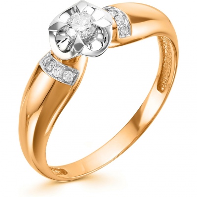 

Кольцо с 9 бриллиантами из красного золота р. 17 Алкор 12700-100, 12700-100