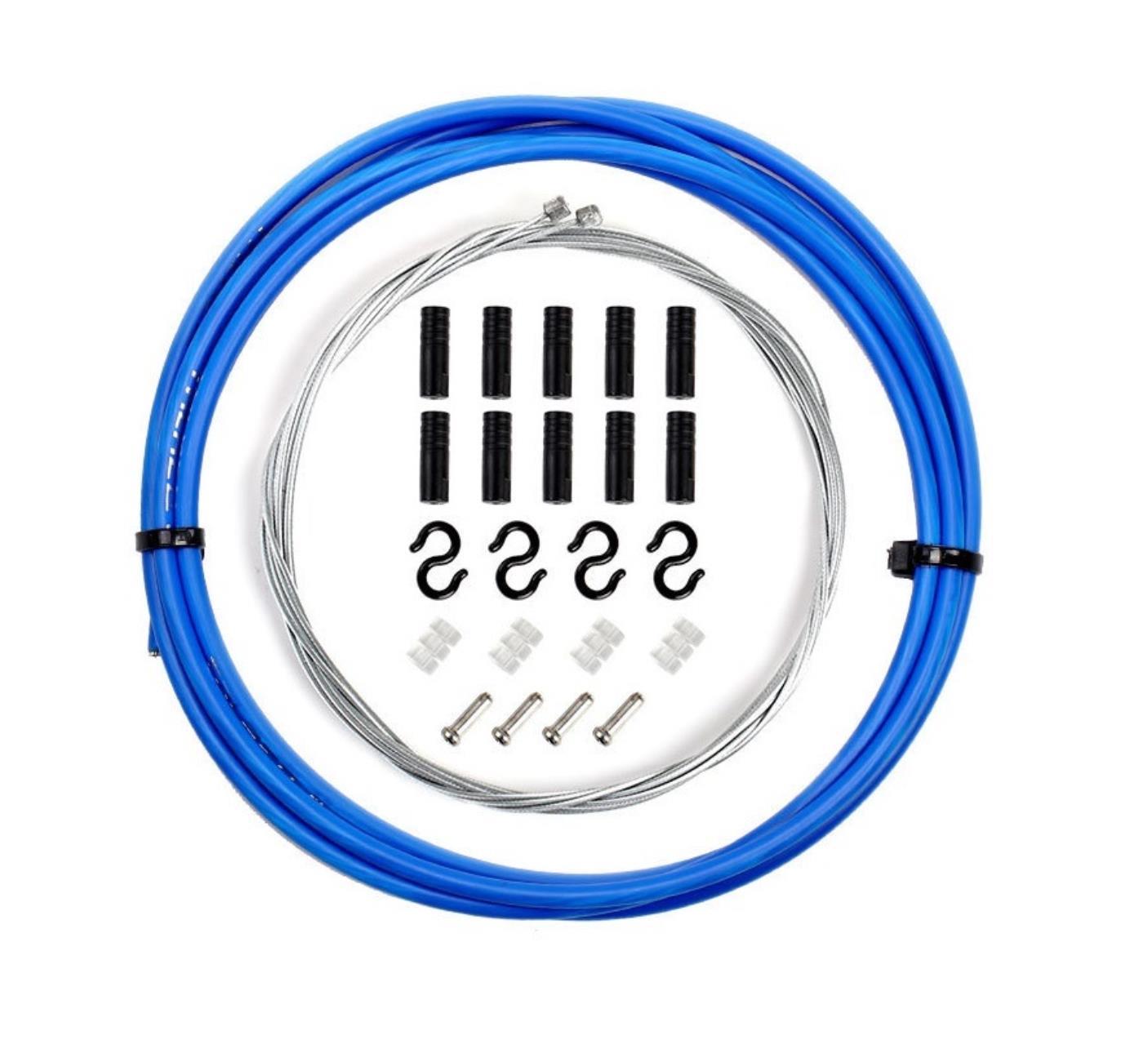 Трос переключения скоростей с оплеткой в сборе передний+задний Meroca Синий