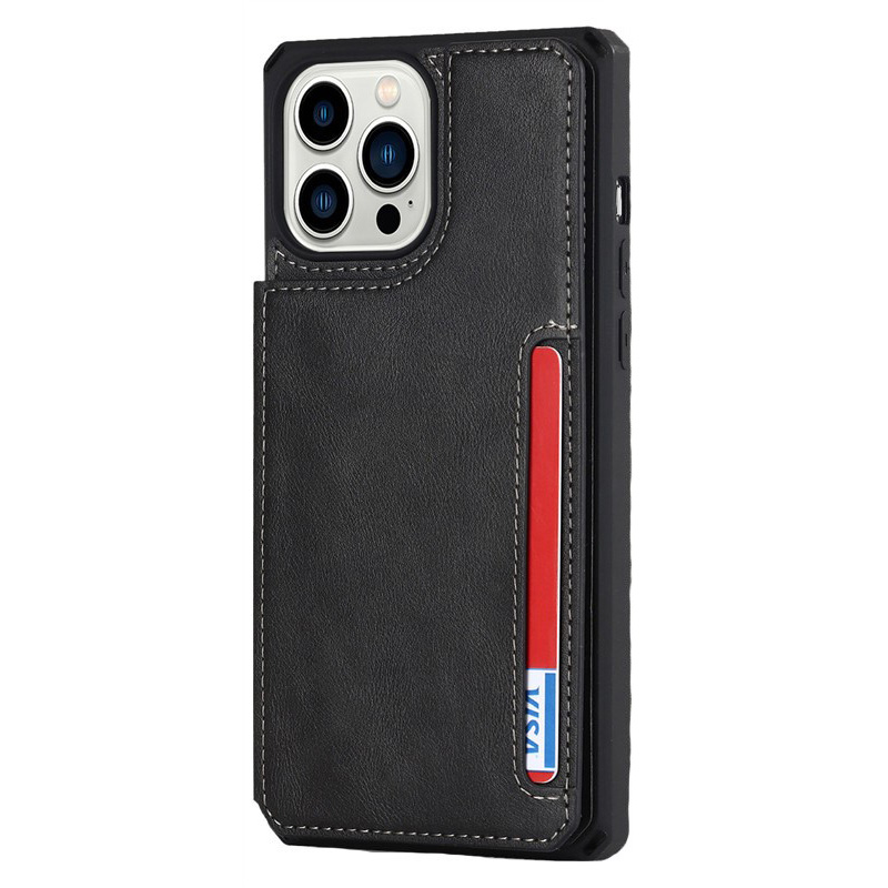 

Чехол силиконовый для iPhone 13 Pro Max (6.7), с карманами для карт, противоударный, Черный
