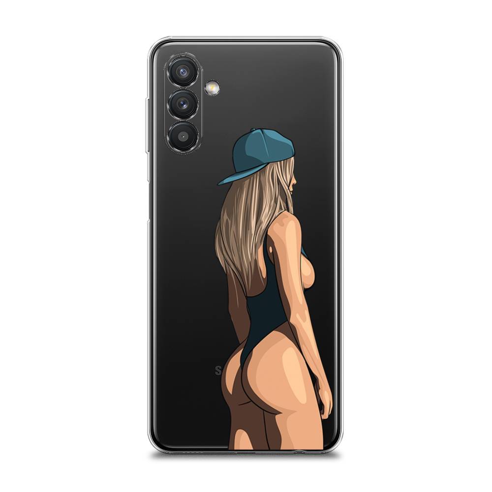 

Чехол для Samsung Galaxy A13 5G/A04s "Девушка в черном купальнике", Зеленый;бежевый;черный, 2104150-6