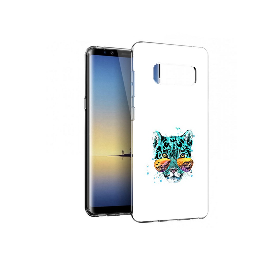 

Чехол MyPads Tocco для Samsung Galaxy Note 8 голубой лео, Прозрачный, Tocco