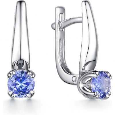 

Серьги с 2 танзанитами из белого золота Алкор 21846-204, 21846-204