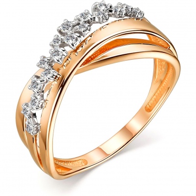 

Кольцо с 17 бриллиантами из красного золота р. 17 Алкор 13960-100, 13960-100