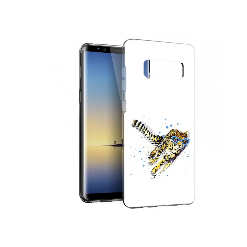 

Чехол MyPads Tocco для Samsung Galaxy Note 8 гепард в очках, Прозрачный, Tocco