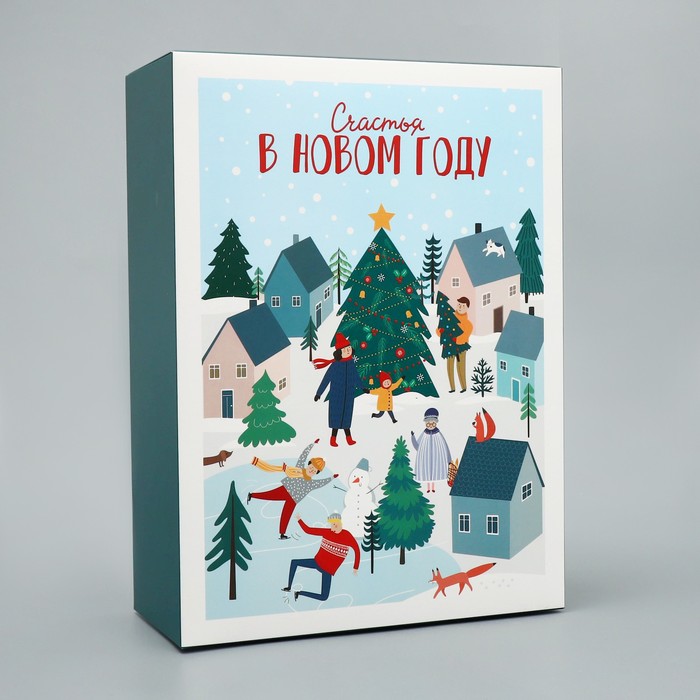 

Коробка складная Дарите Счастье Новый год 22 x 30 x 10 см, Голубой
